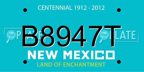 B8947T New Mexico License Plate