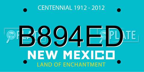 B894ED New Mexico License Plate