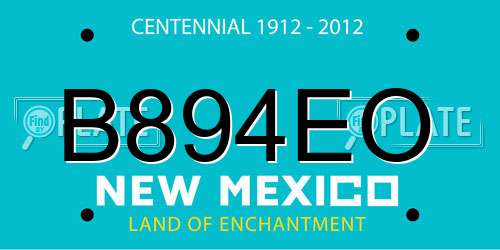 B894EO New Mexico License Plate