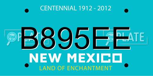 B895EE New Mexico License Plate