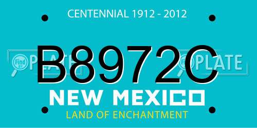 B8972C New Mexico License Plate