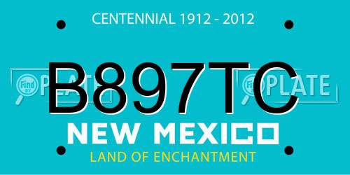 B897TC New Mexico License Plate
