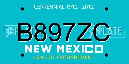 B897ZC New Mexico License Plate