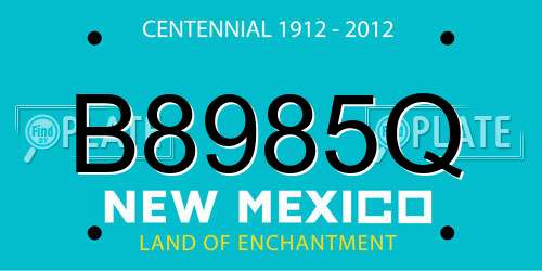 B8985Q New Mexico License Plate