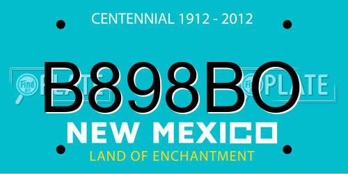 B898BO New Mexico License Plate