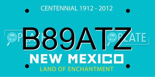 B89ATZ New Mexico License Plate