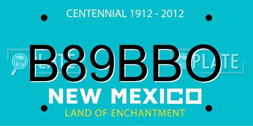 B89BBO New Mexico License Plate