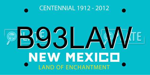 B93LAW New Mexico License Plate