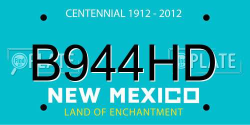 B944HD New Mexico License Plate