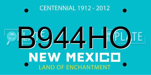 B944HO New Mexico License Plate