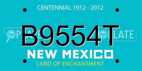 B9554T New Mexico License Plate