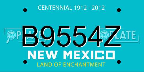 B9554Z New Mexico License Plate