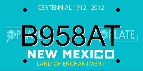 B958AT New Mexico License Plate