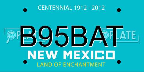 B95BAT New Mexico License Plate