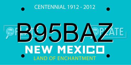 B95BAZ New Mexico License Plate