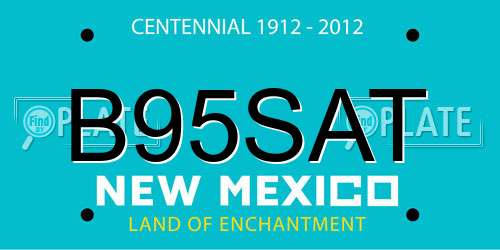 B95SAT New Mexico License Plate
