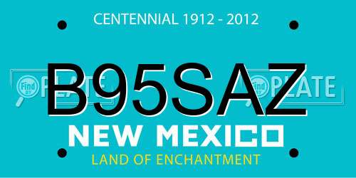 B95SAZ New Mexico License Plate