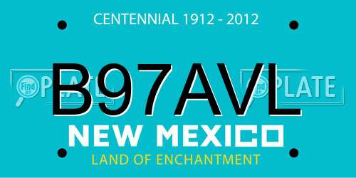 B97AVL New Mexico License Plate