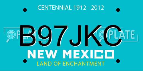 B97JKC New Mexico License Plate