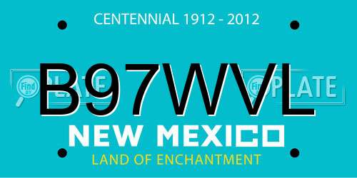 B97WVL New Mexico License Plate