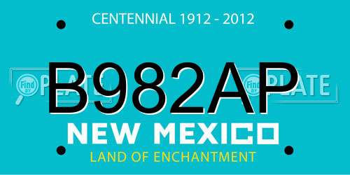 B982AP New Mexico License Plate