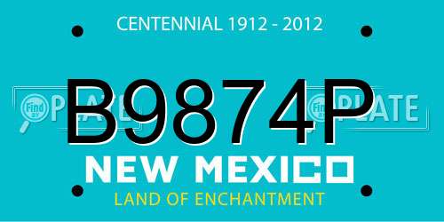 B9874P New Mexico License Plate