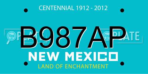 B987AP New Mexico License Plate