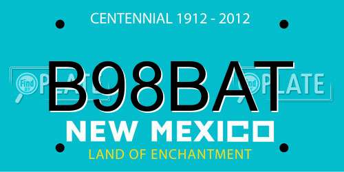 B98BAT New Mexico License Plate