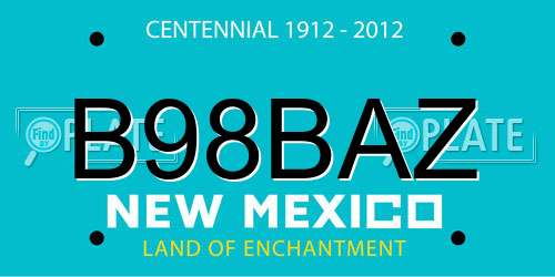 B98BAZ New Mexico License Plate