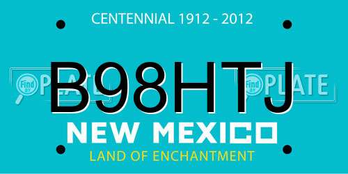 B98HTJ New Mexico License Plate