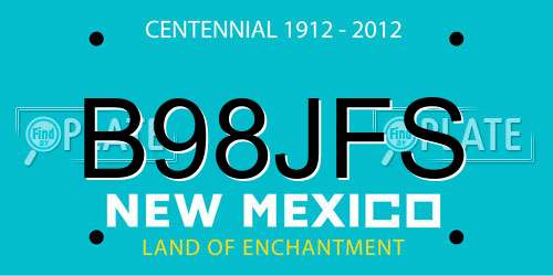 B98JFS New Mexico License Plate