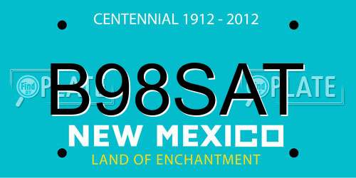 B98SAT New Mexico License Plate