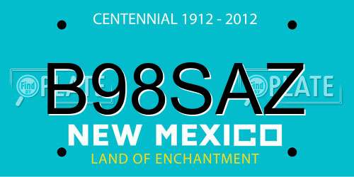 B98SAZ New Mexico License Plate