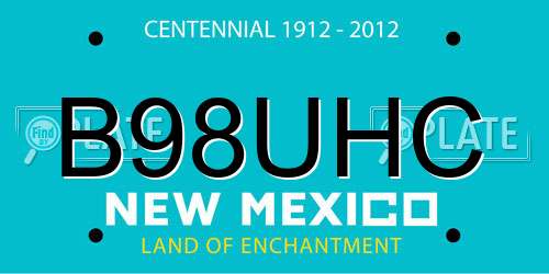 B98UHC New Mexico License Plate
