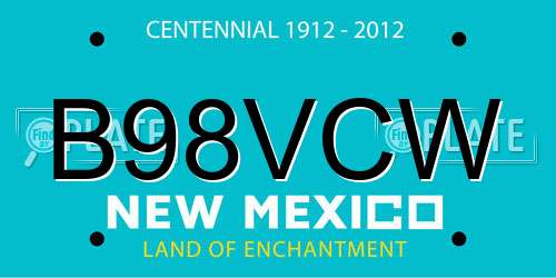B98VCW New Mexico License Plate
