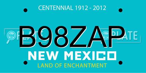 B98ZAP New Mexico License Plate