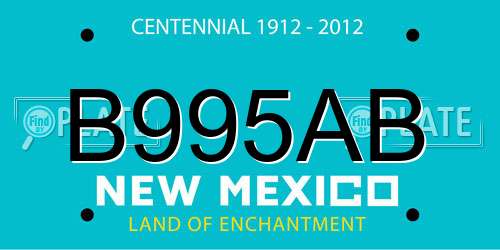 B995AB New Mexico License Plate