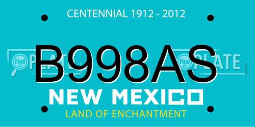 B998AS New Mexico License Plate