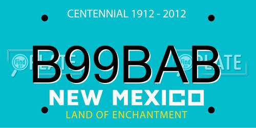 B99BAB New Mexico License Plate