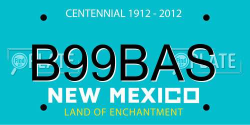B99BAS New Mexico License Plate