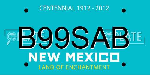 B99SAB New Mexico License Plate