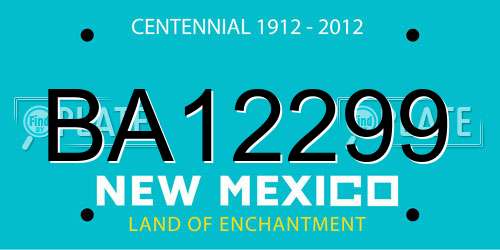 BA12299 New Mexico License Plate