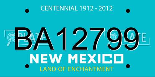 BA12799 New Mexico License Plate