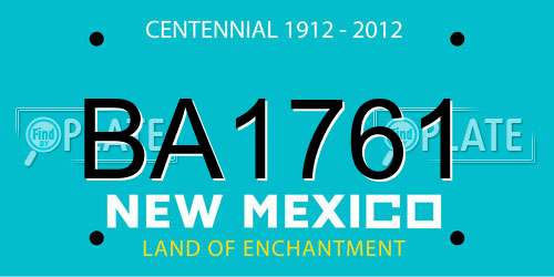 BA1761 New Mexico License Plate