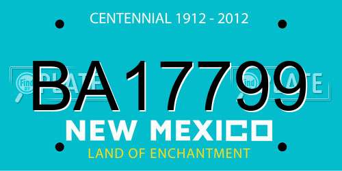 BA17799 New Mexico License Plate
