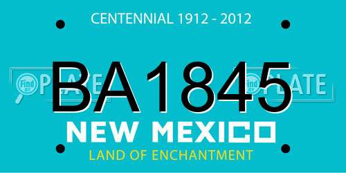 BA1845 New Mexico License Plate