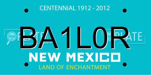 BA1L0R New Mexico License Plate