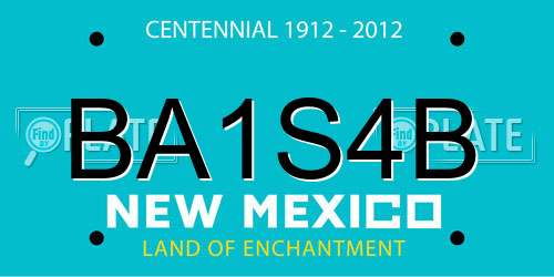 BA1S4B New Mexico License Plate
