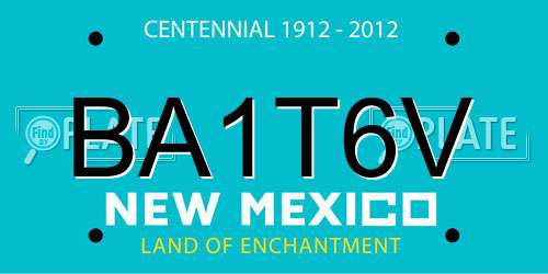BA1T6V New Mexico License Plate