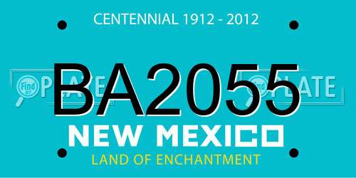 BA2055 New Mexico License Plate